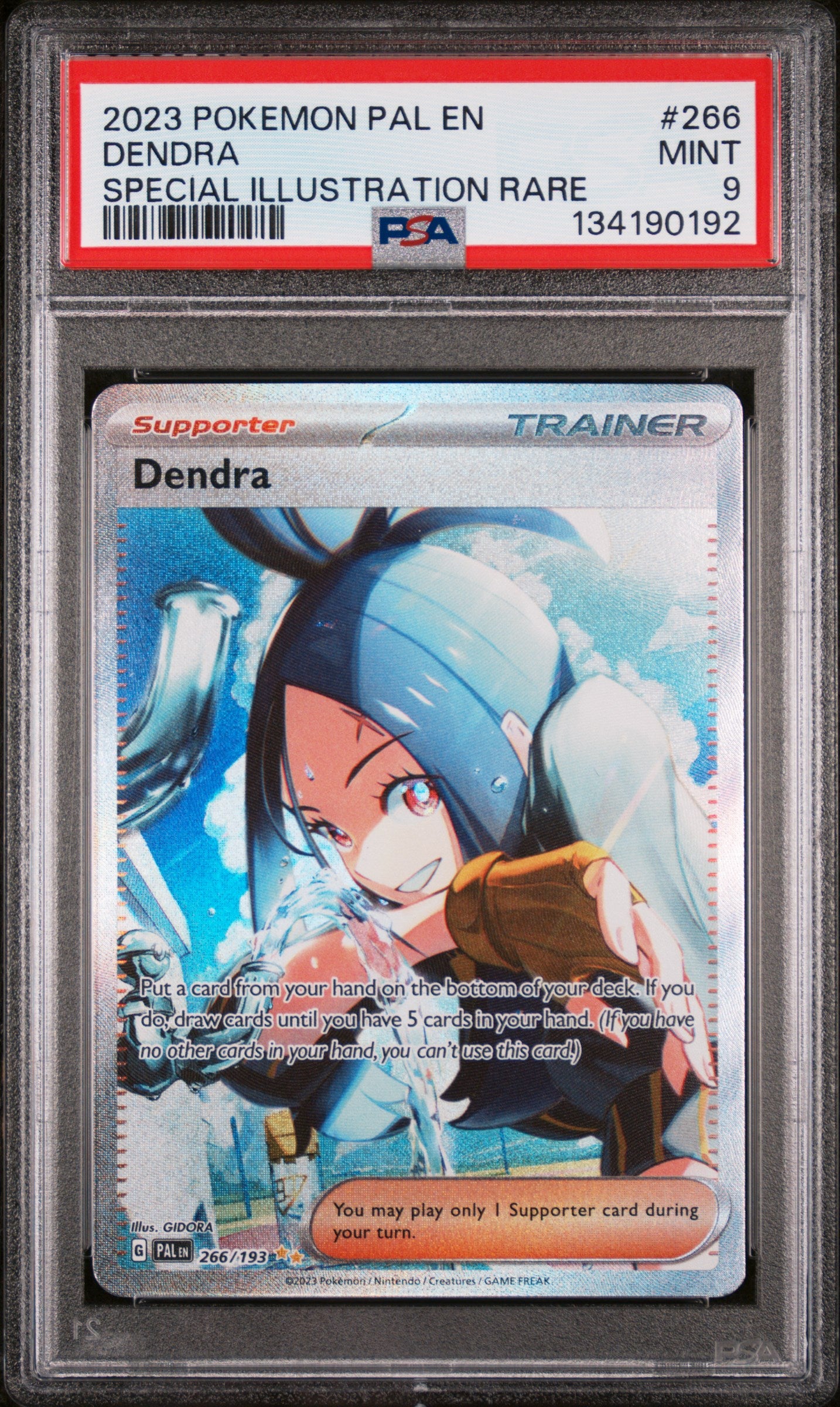 2023 Pokemon Scarlet and Violet Paldea Evolved Special Illustration Rare Dendra #266 PSA 9