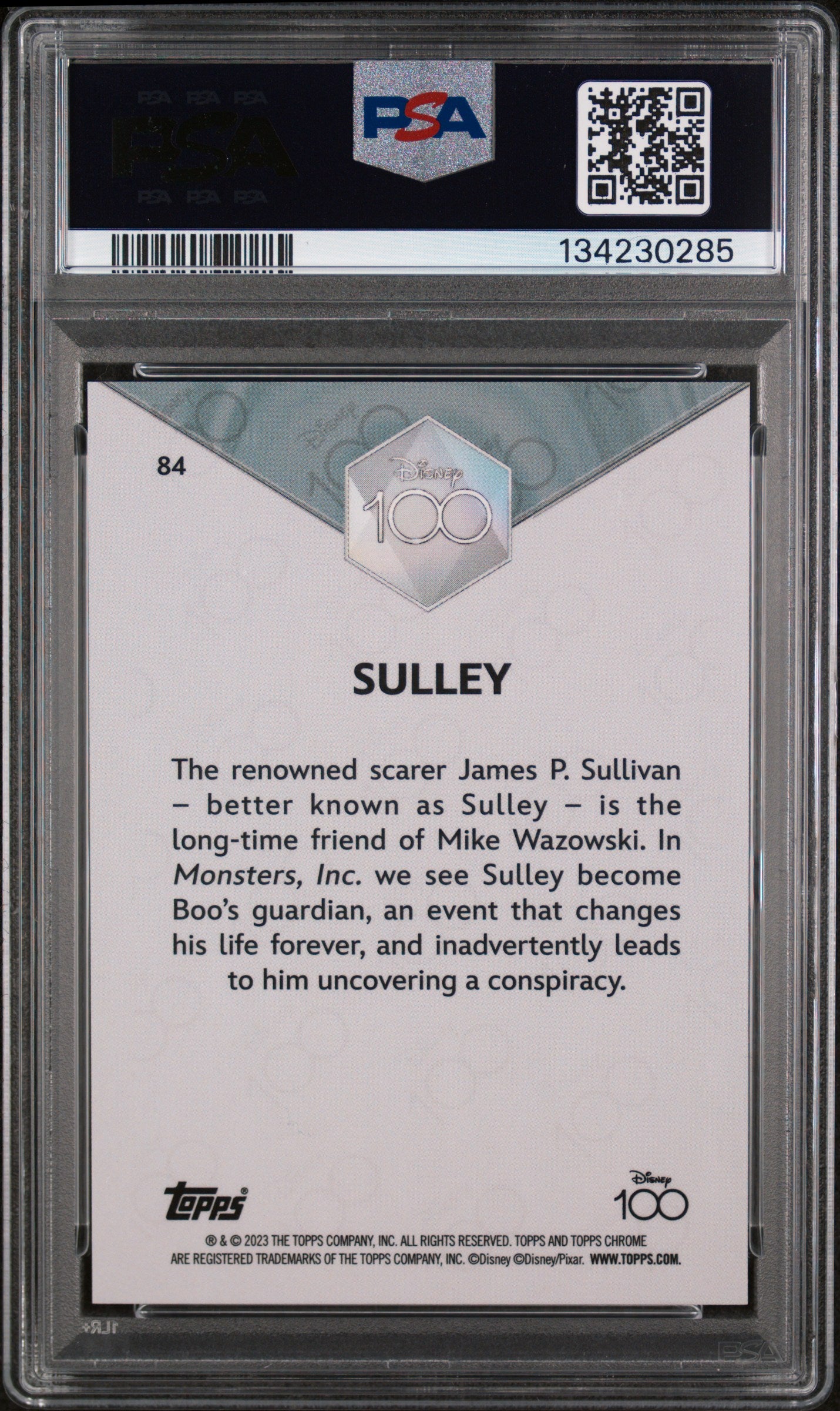 2023 Topps Chrome Disney100 Sulley #84 PSA 9