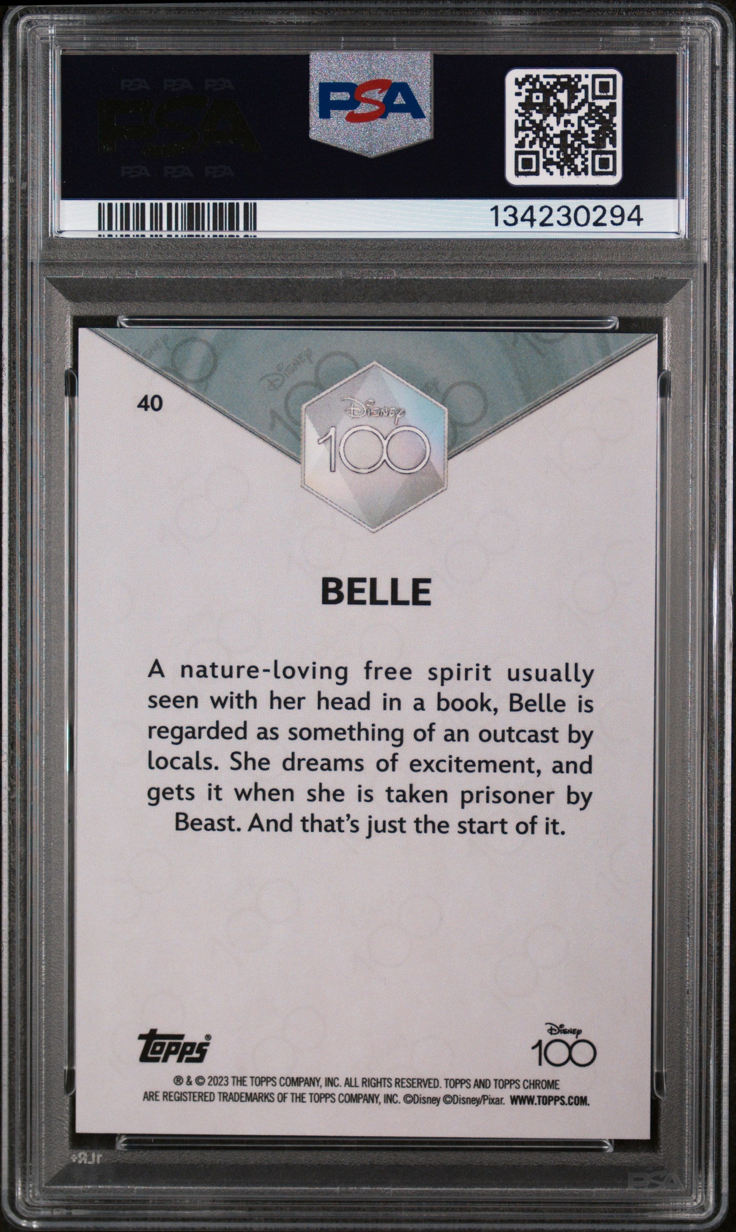 2023 Topps Chrome Disney100 Belle #40 PSA 9