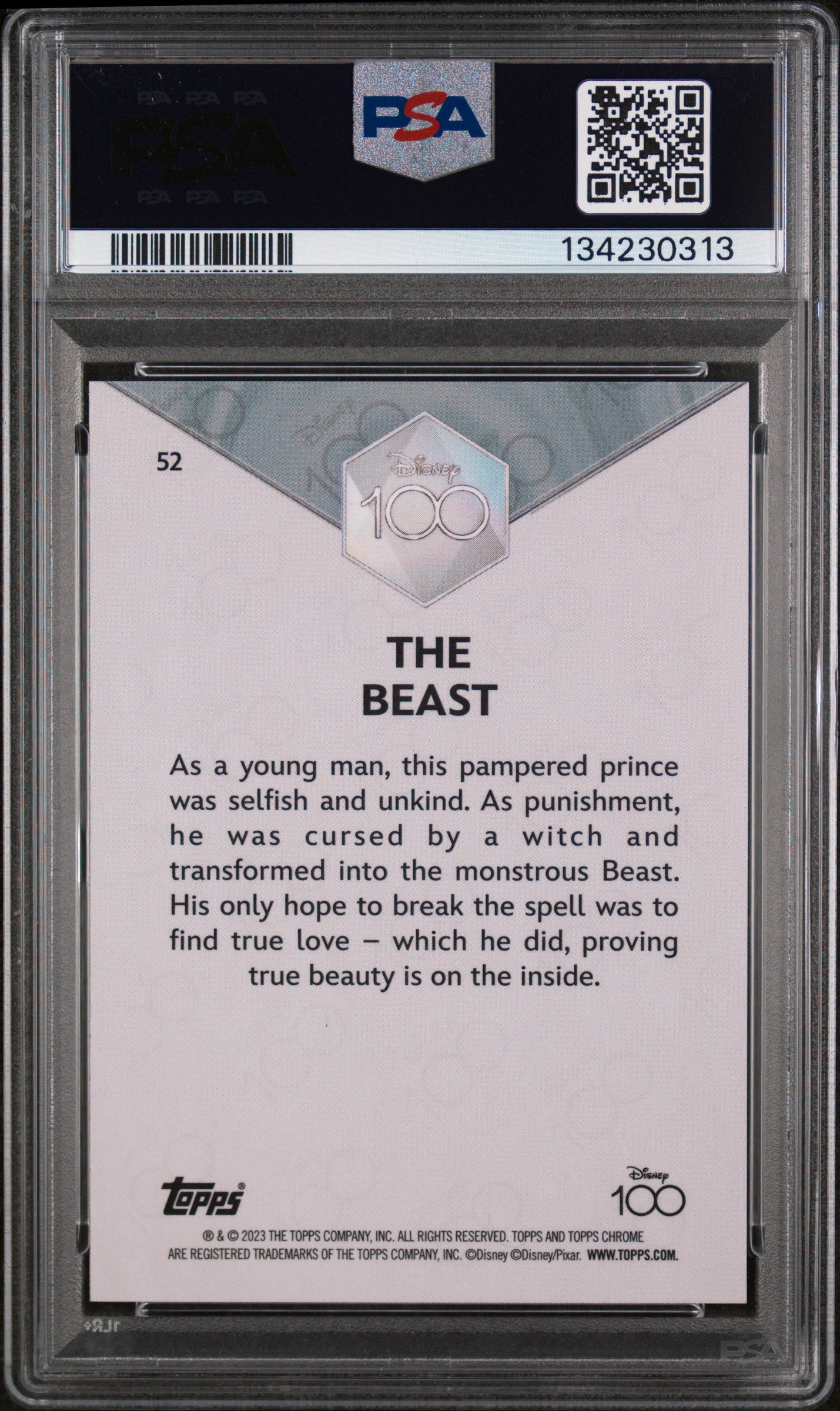 2023 Topps Chrome Disney100 the Beast #52 PSA 9