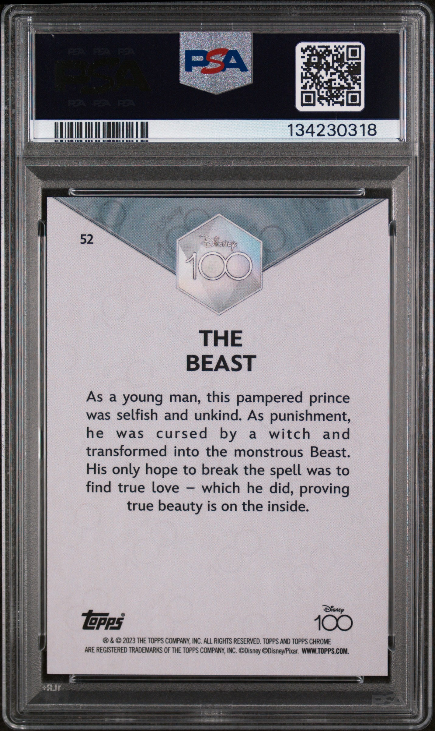2023 Topps Chrome Disney100 the Beast #52 PSA 9