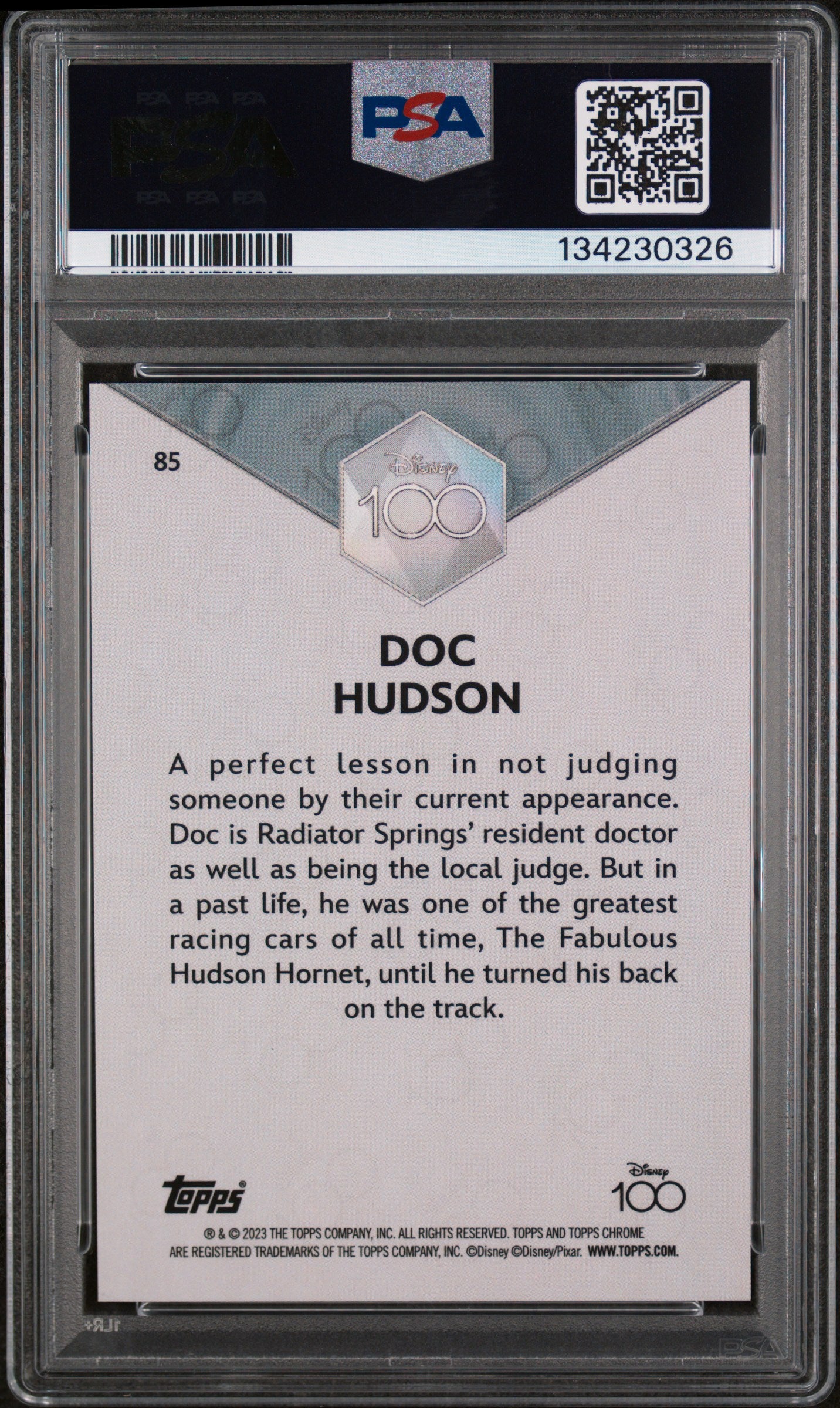 2023 Topps Chrome Disney100 Doc Hudson #85 PSA 9