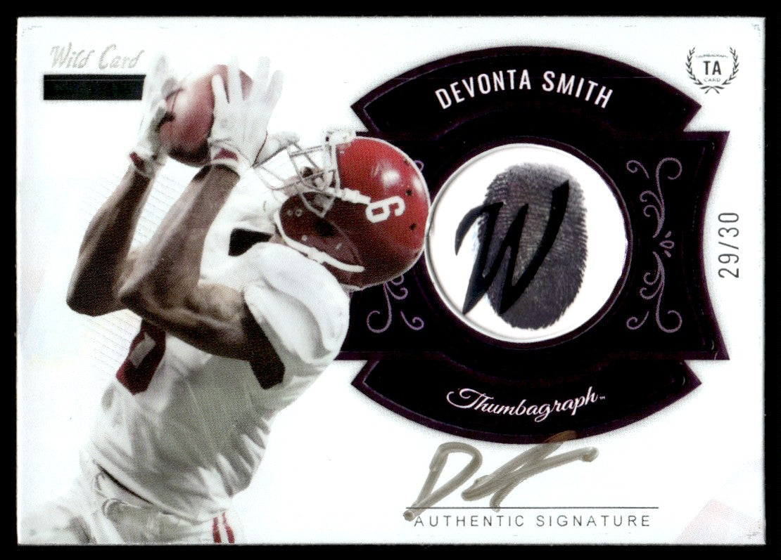 2021 Wild Card Devonta Smith Thumbagraph Auto /30