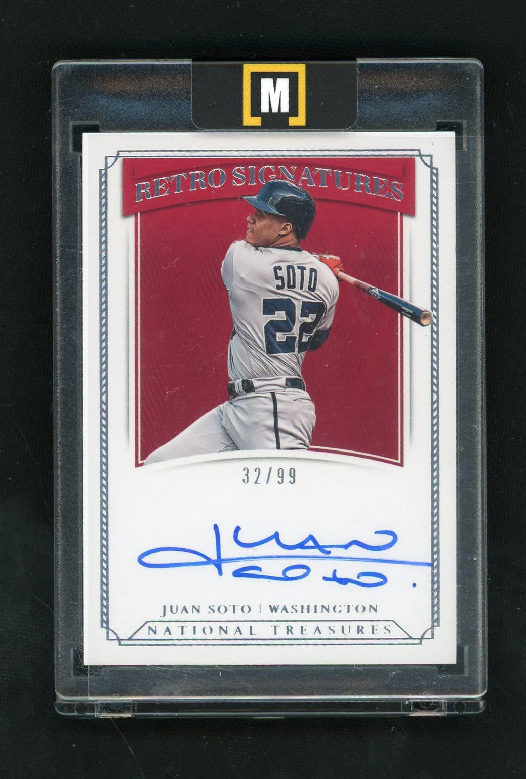 2019 National Treasures Retro Signatures Juan Soto Auto /99