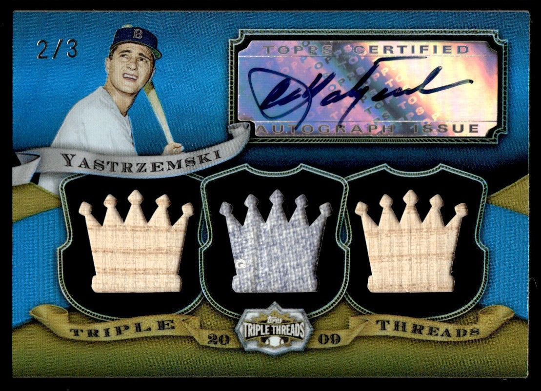 2009 Triple Threads Carl Yastrzemski Triple Patch Auto Game-Used /3