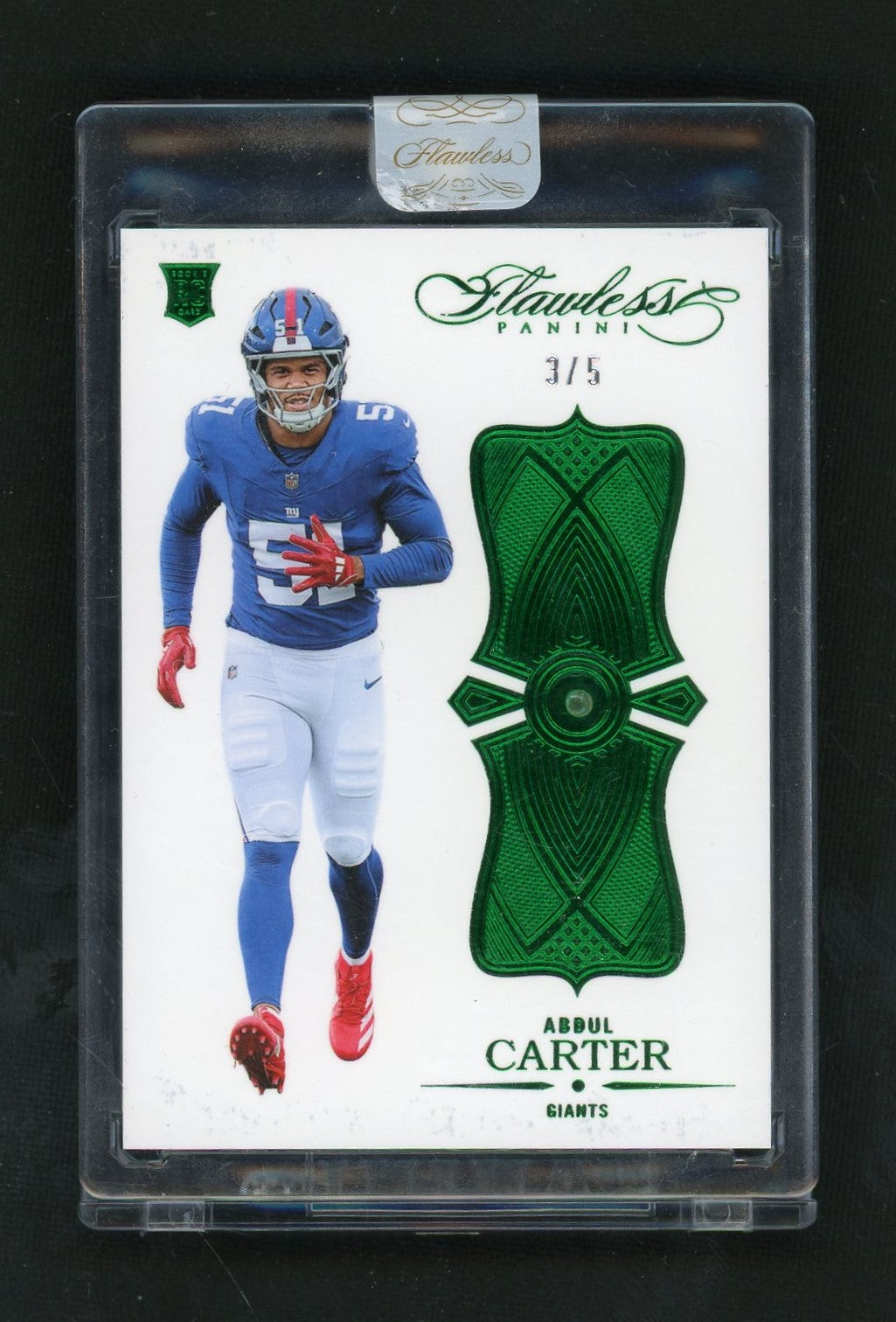 2025 Flawless #26 Abdul Carter Rookie RC Emerald Gem /5