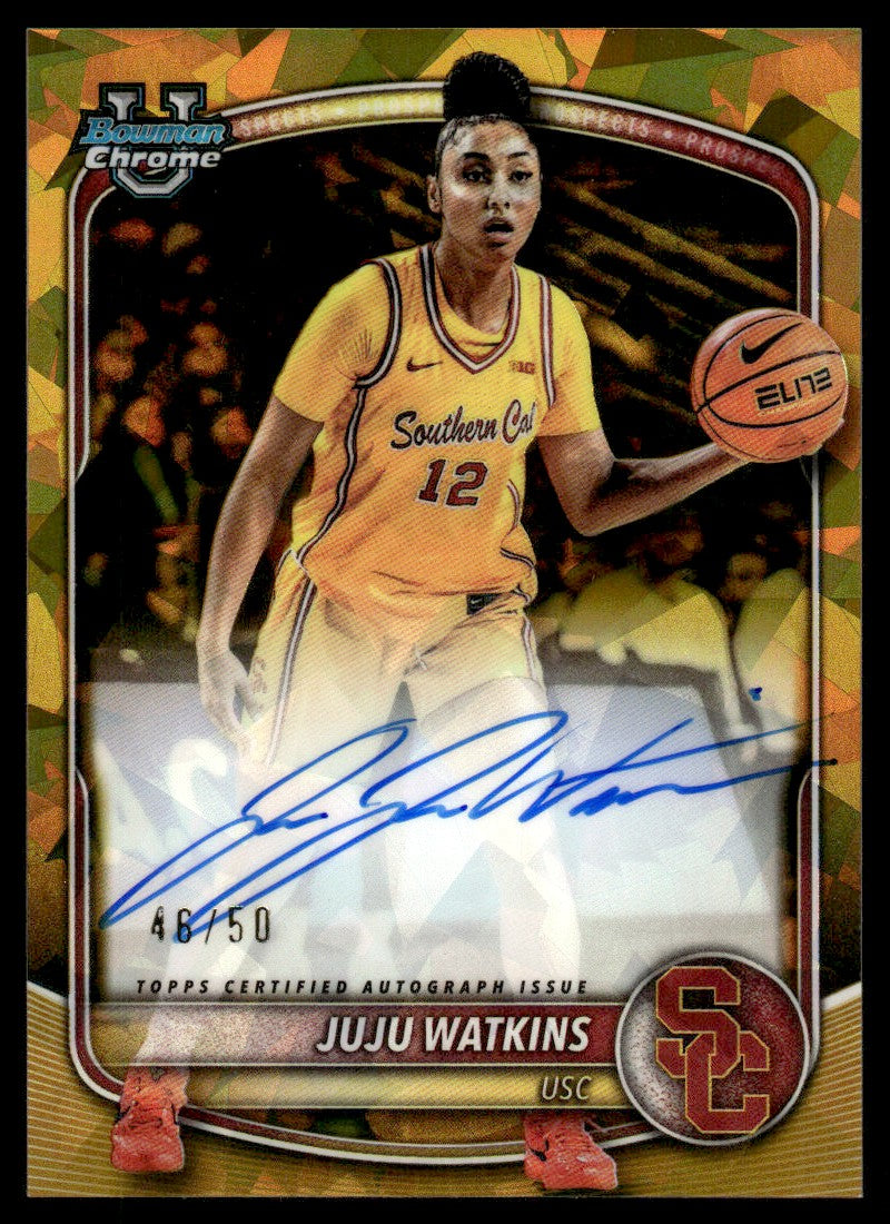 2025 Bowman Chrome U Sapphire Juju Watkins Gold Auto /50