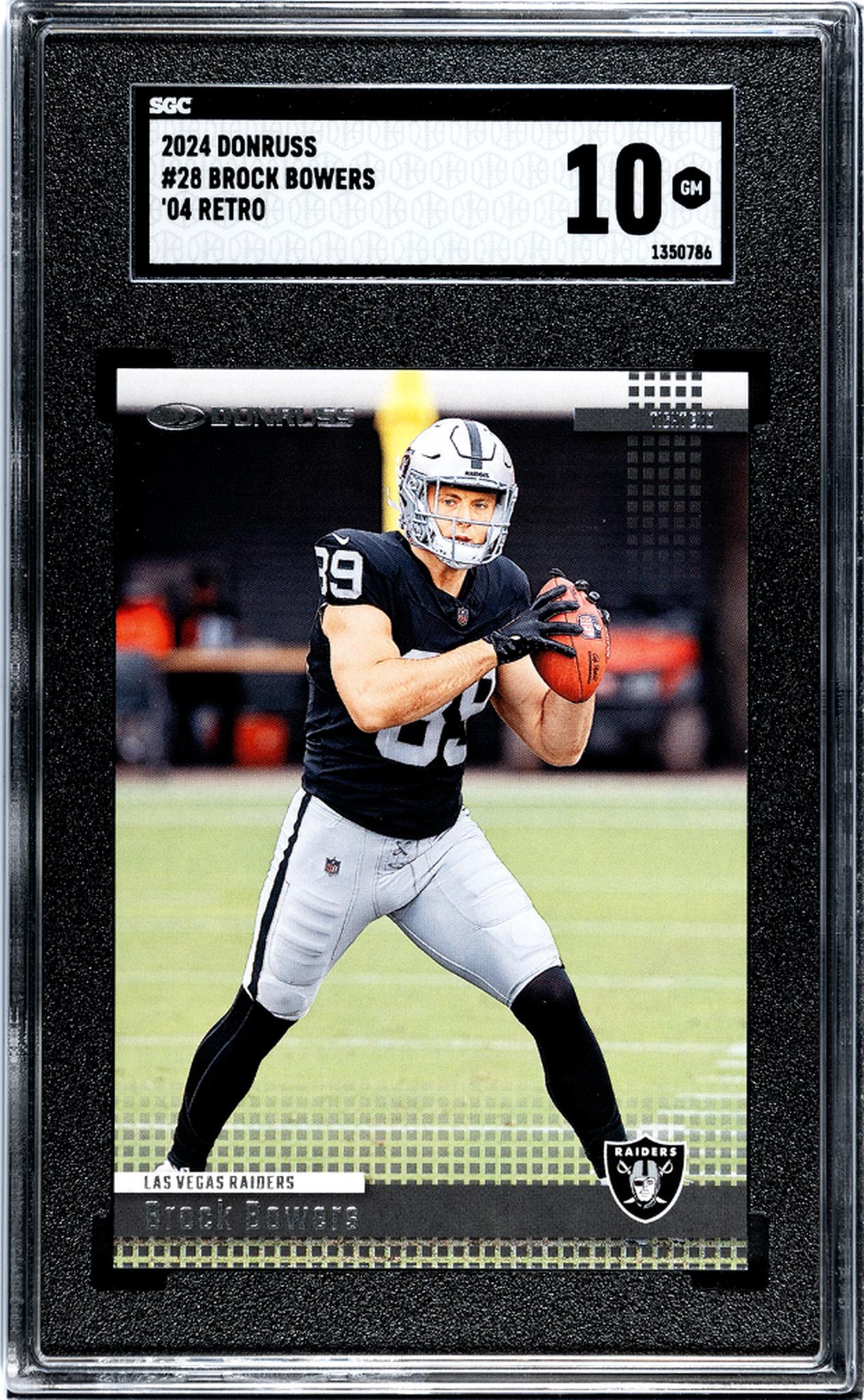 2024 Donruss #28 Brock Bowers '04 Retro SGC 10