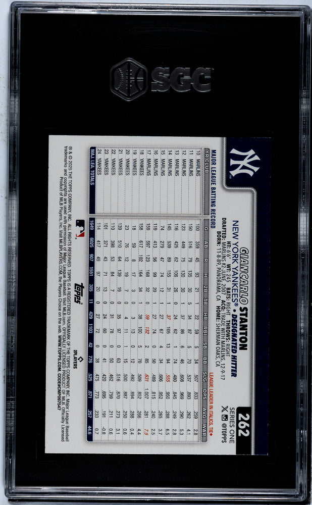 2025 Topps #262 Giancarlo Stanton SGC 9.5