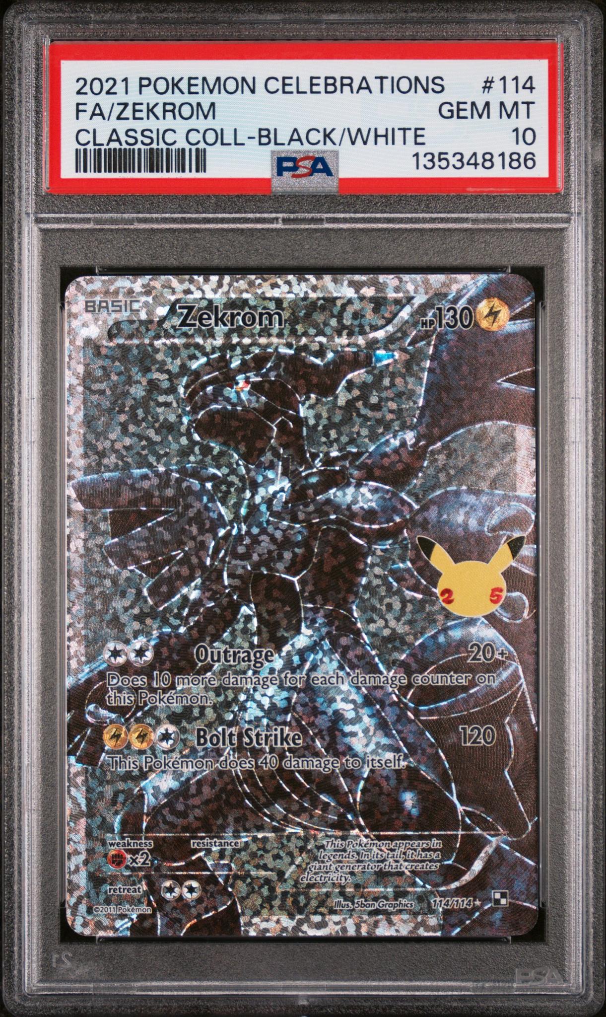 2021 Pokemon Black and White Celebrations Classic Collection Zekrom #114 PSA 10