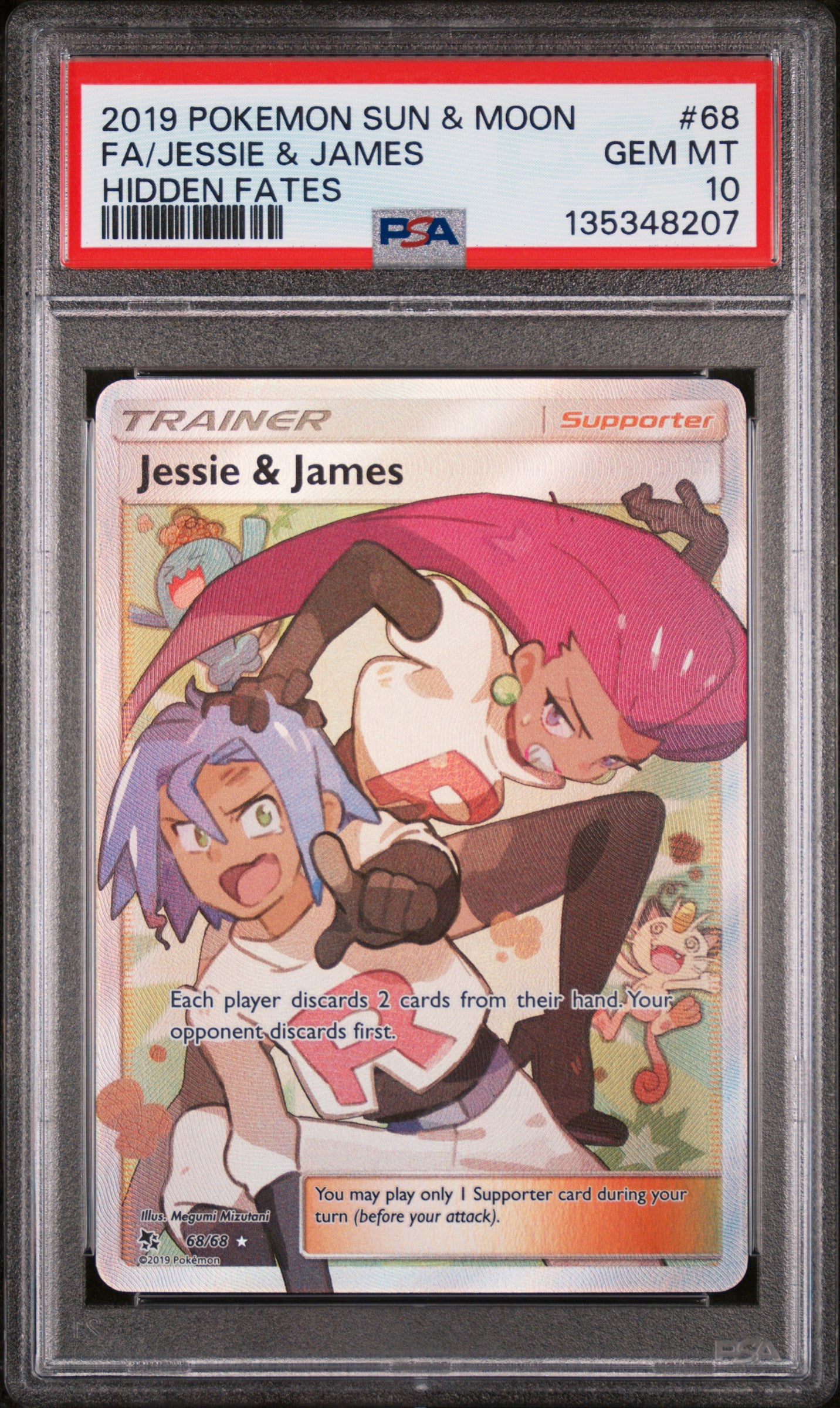 2019 Pokemon Sun and Moon Hidden Fates James/Jessie #68 PSA 10