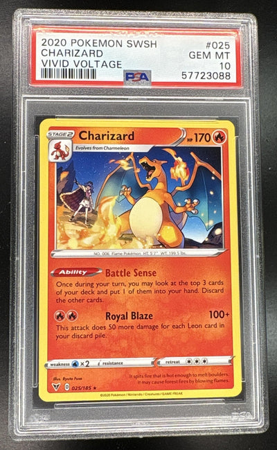 2020 Pokemon Sword and Shield Vivid Voltage Charizard #025 PSA 10