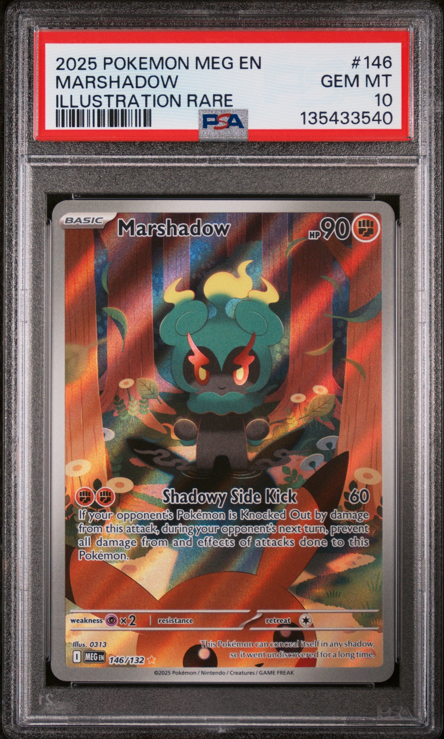 2025 Pokemon Mega Evolution Illustration Rare Marshadow #146 PSA 10
