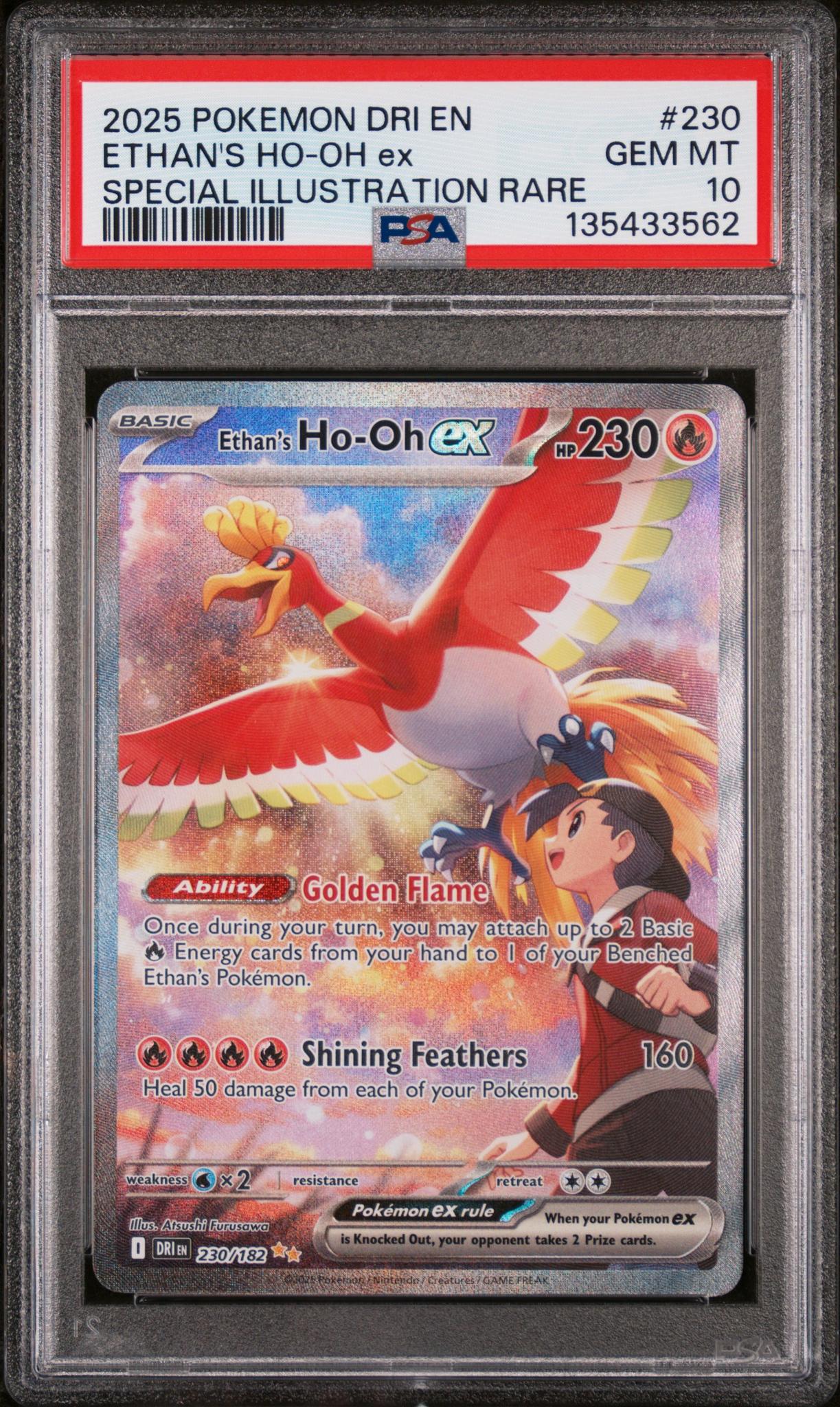 2025 Pokemon Scarlet and Violet Destined Rivals Special Illustration Rare Ethan's Ho-Oh Ex #230 PSA 10