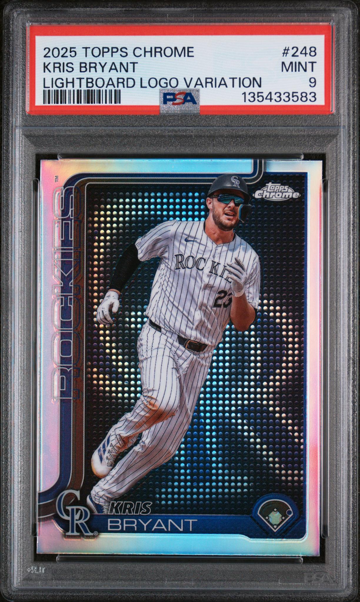 2025 Topps Chrome Lightboard Logo Variation Kris Bryant #248 PSA 9
