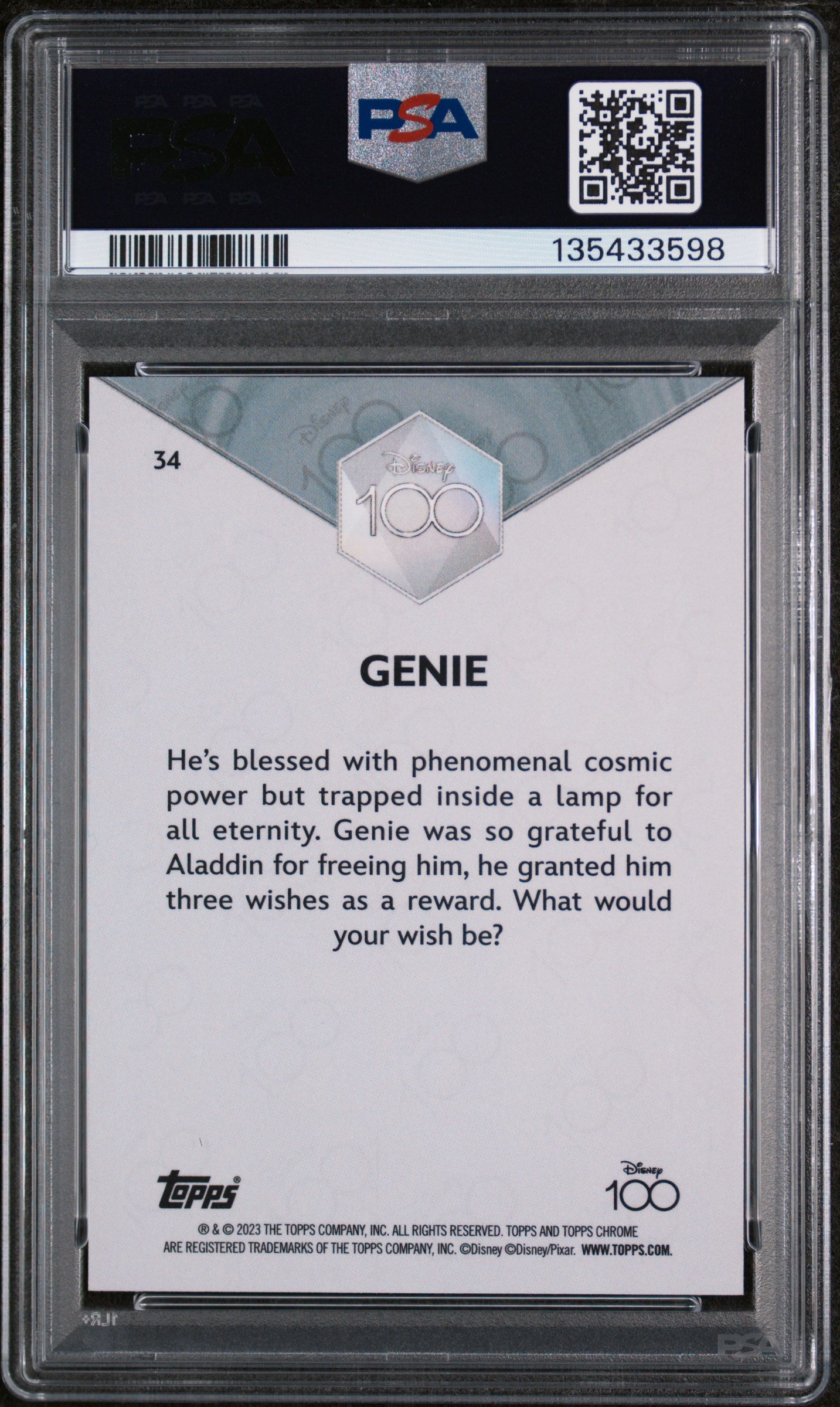 2023 Topps Chrome Disney100 Genie #34 PSA 10