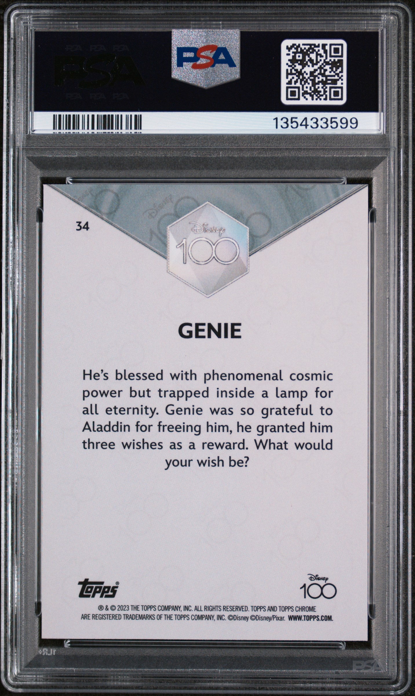 2023 Topps Chrome Disney100 Genie #34 PSA 10