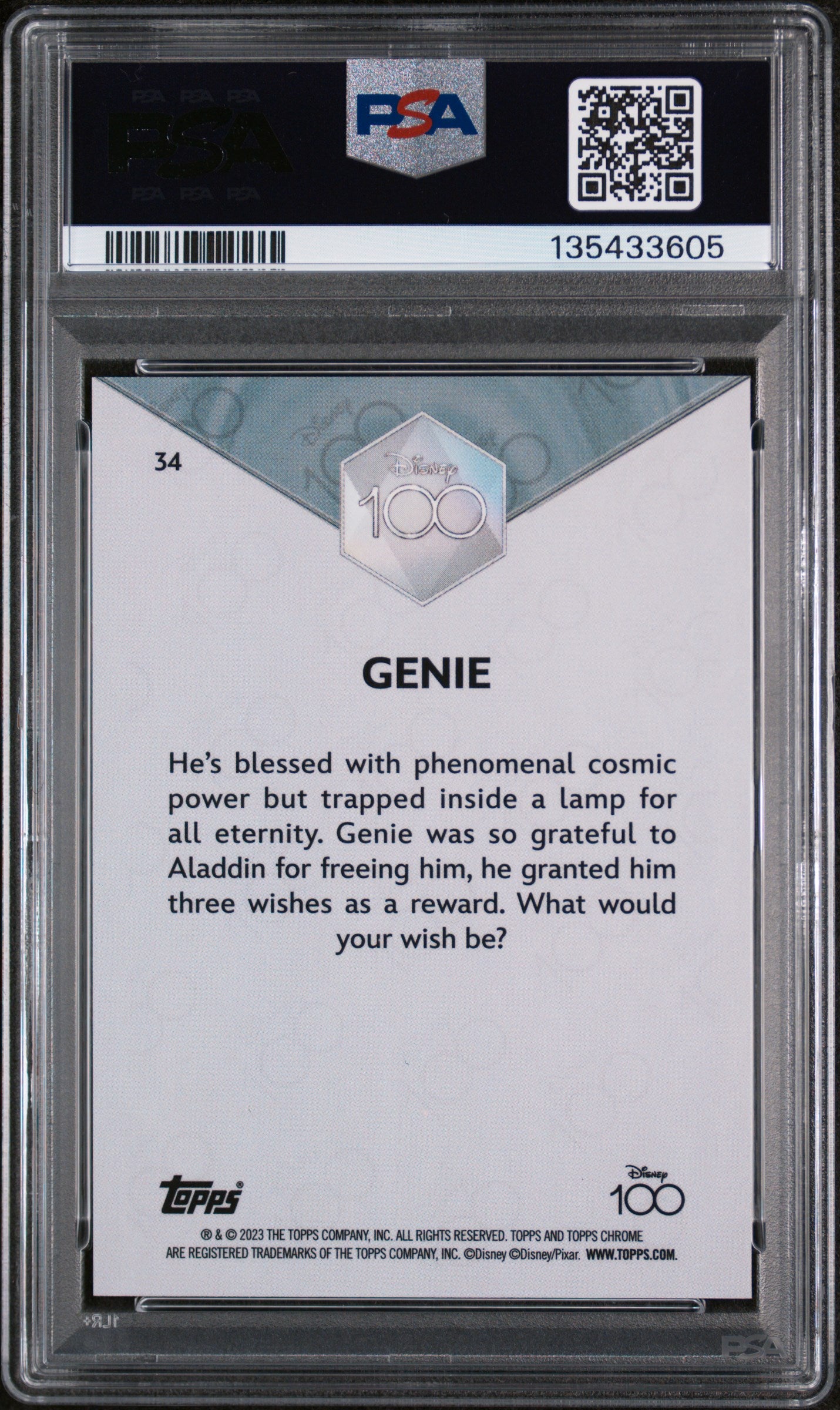 2023 Topps Chrome Disney100 Genie #34 PSA 10