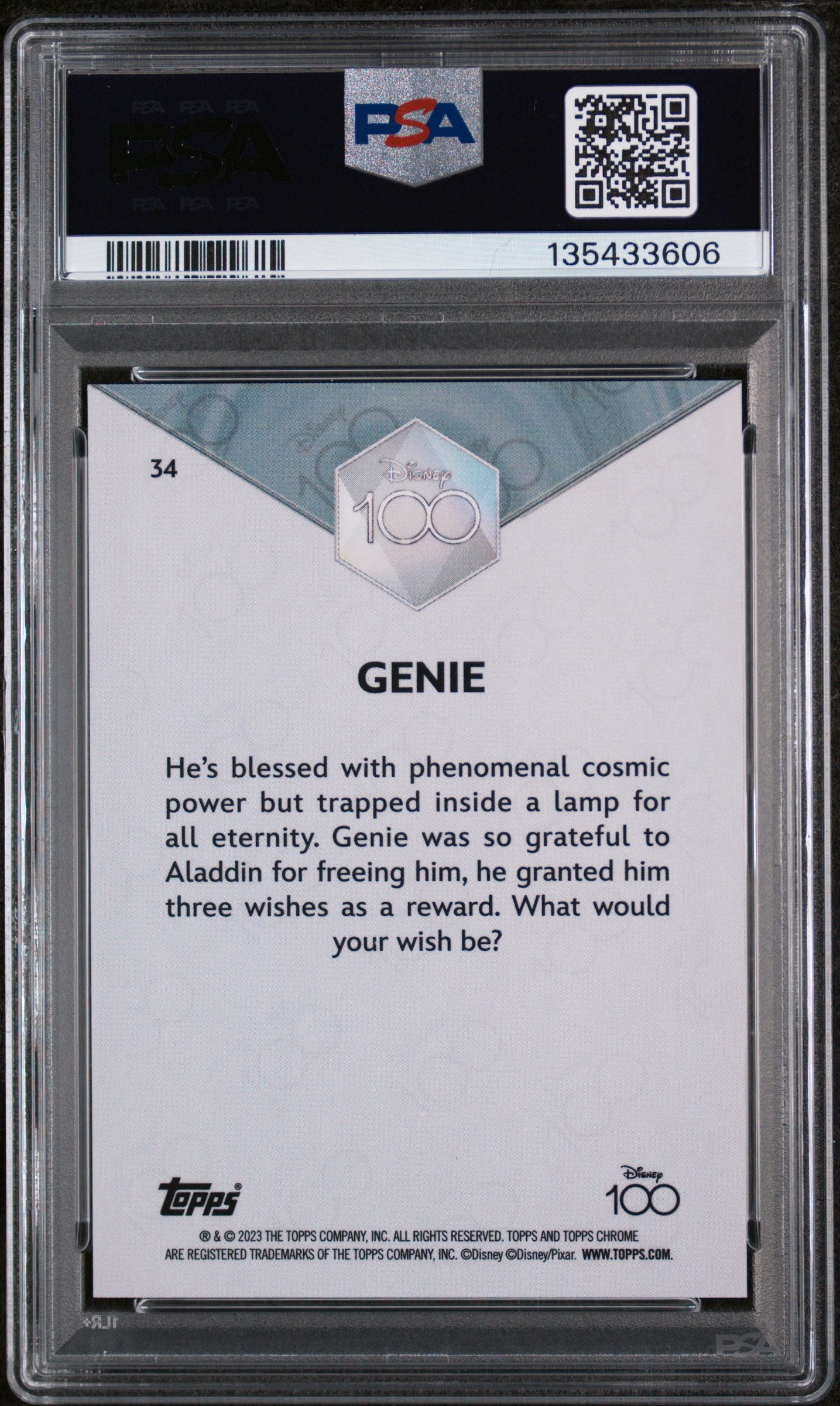 2023 Topps Chrome Disney100 Genie #34 PSA 10