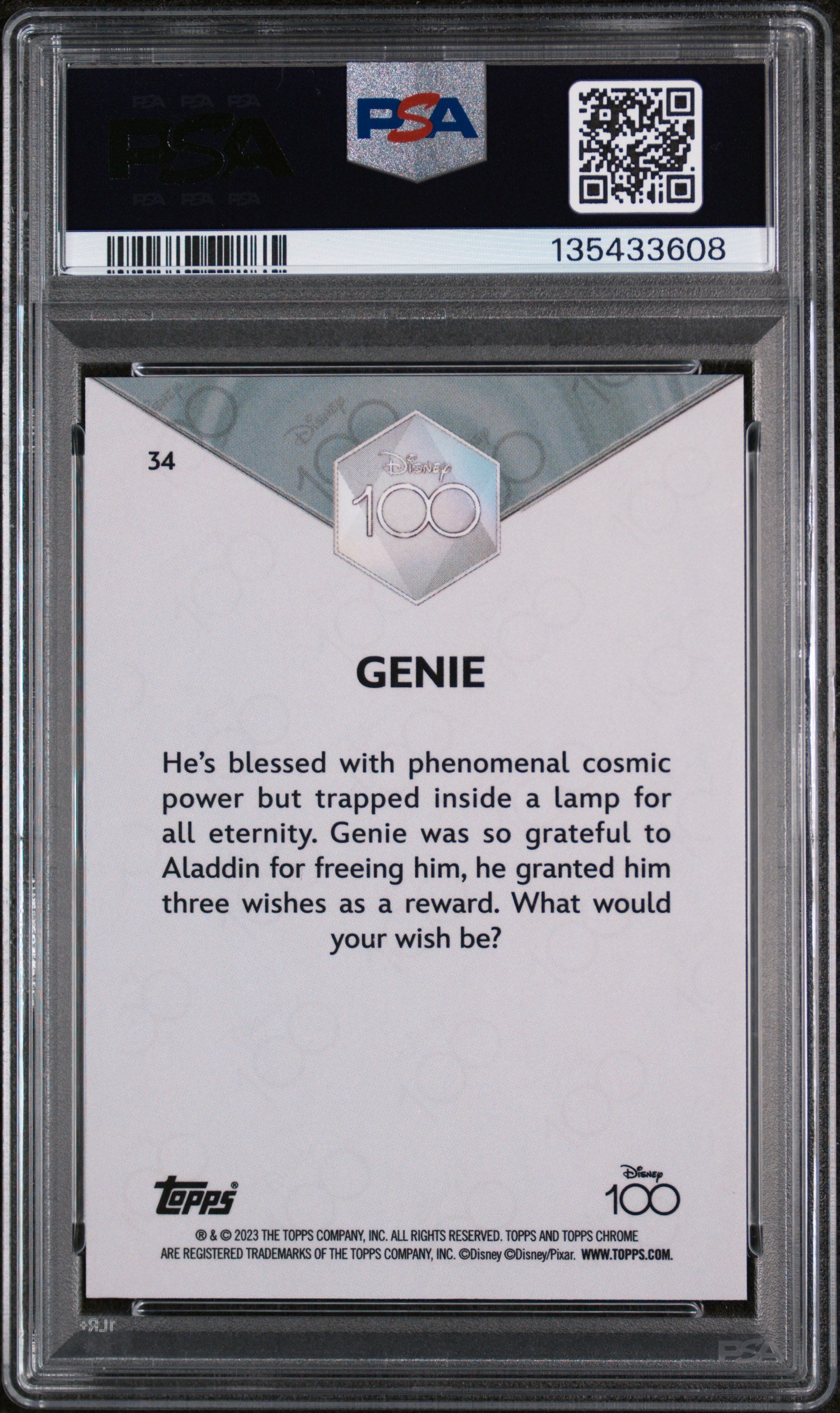 2023 Topps Chrome Disney100 Genie #34 PSA 10