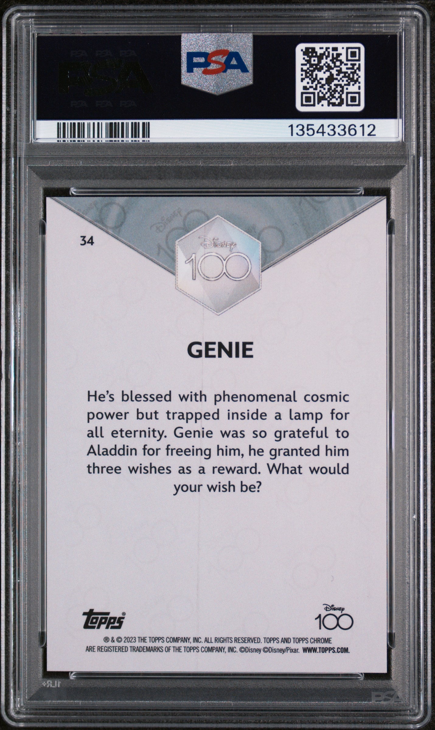 2023 Topps Chrome Disney100 Genie #34 PSA 10