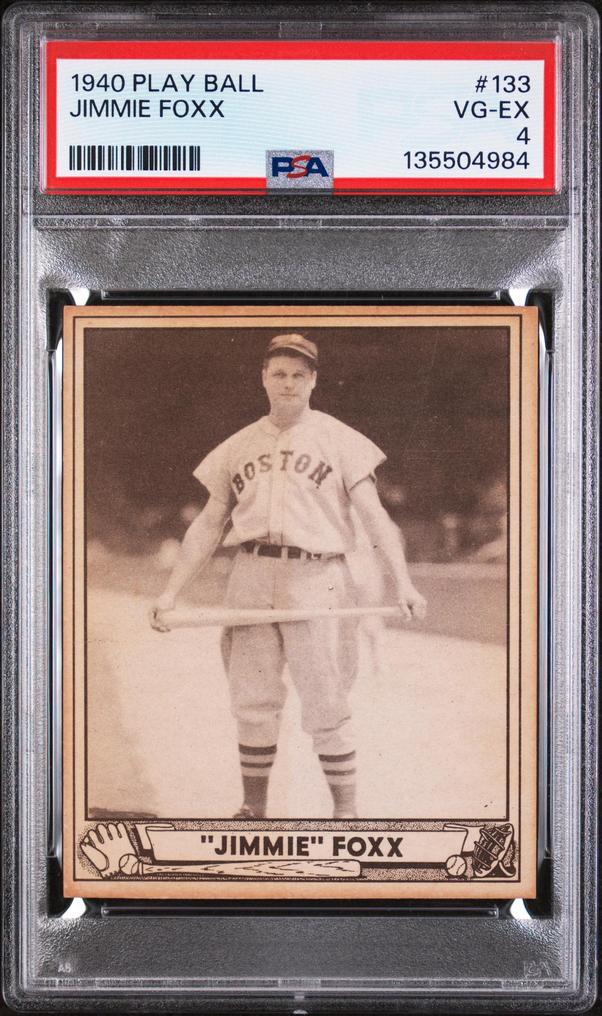 1940 Play Ball Jimmie Foxx #133 PSA 4