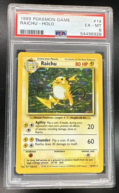 1999 Pokemon Base Set Holo Raichu #14 PSA 6
