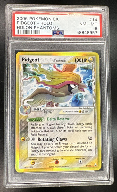 2006 Pokemon Ex Holon Phantoms Holo Pidgeot #14 PSA 8