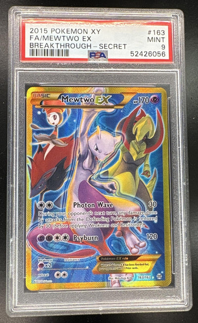 2015 Pokemon Breakthrough XY Secret Rare Mewtwo Ex #163 PSA 9