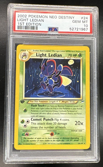 2002 Pokemon Neo Destiny 1st Edition Light Ledian #24 PSA 10