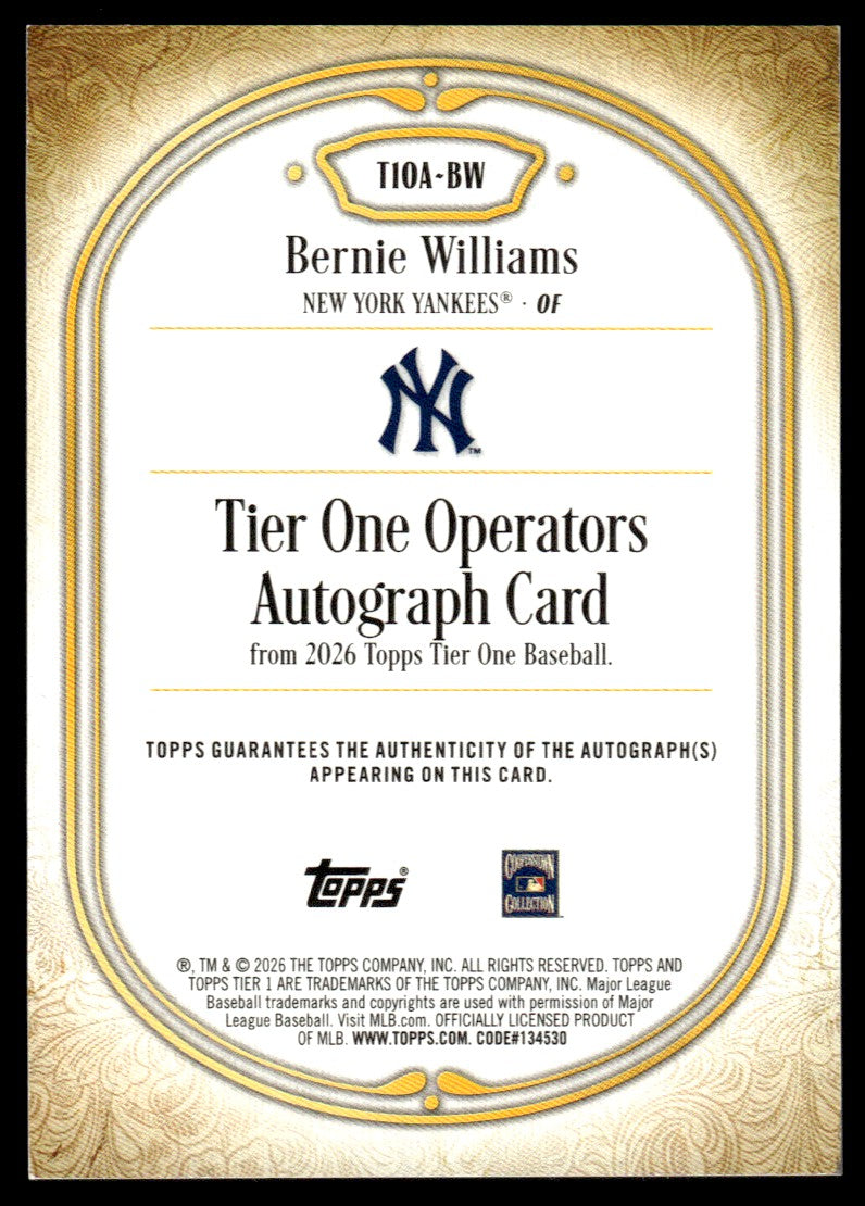 2026 Tier One Bernie Williams Operators Auto /49