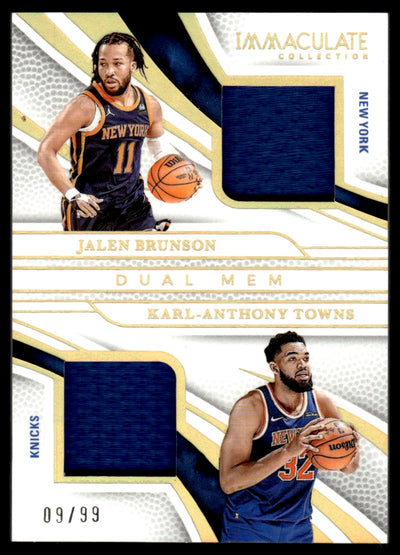 2024 Immaculate #IDM-JBK Jalen Brunson/Karl-Anthony Towns Dual Patch /99
