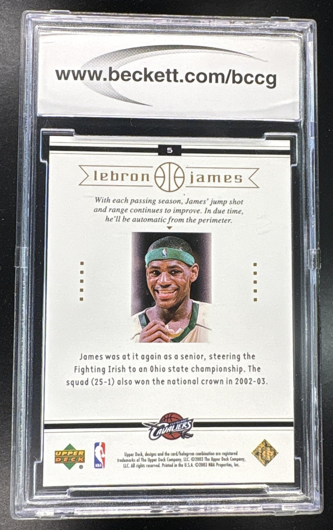 2003-04 Upper Deck LeBron James Box Set #5 LeBron James Rookie RC BCCG 10
