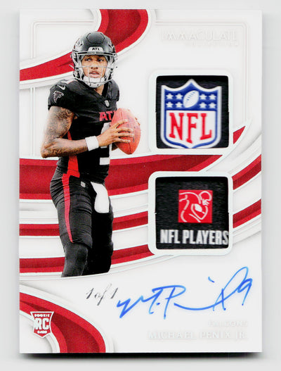 2024 Immaculate #ISPR-MPJ Michael Penix Jr. Rookie RC Auto NFLPA/NFL Shield Patch 1/1