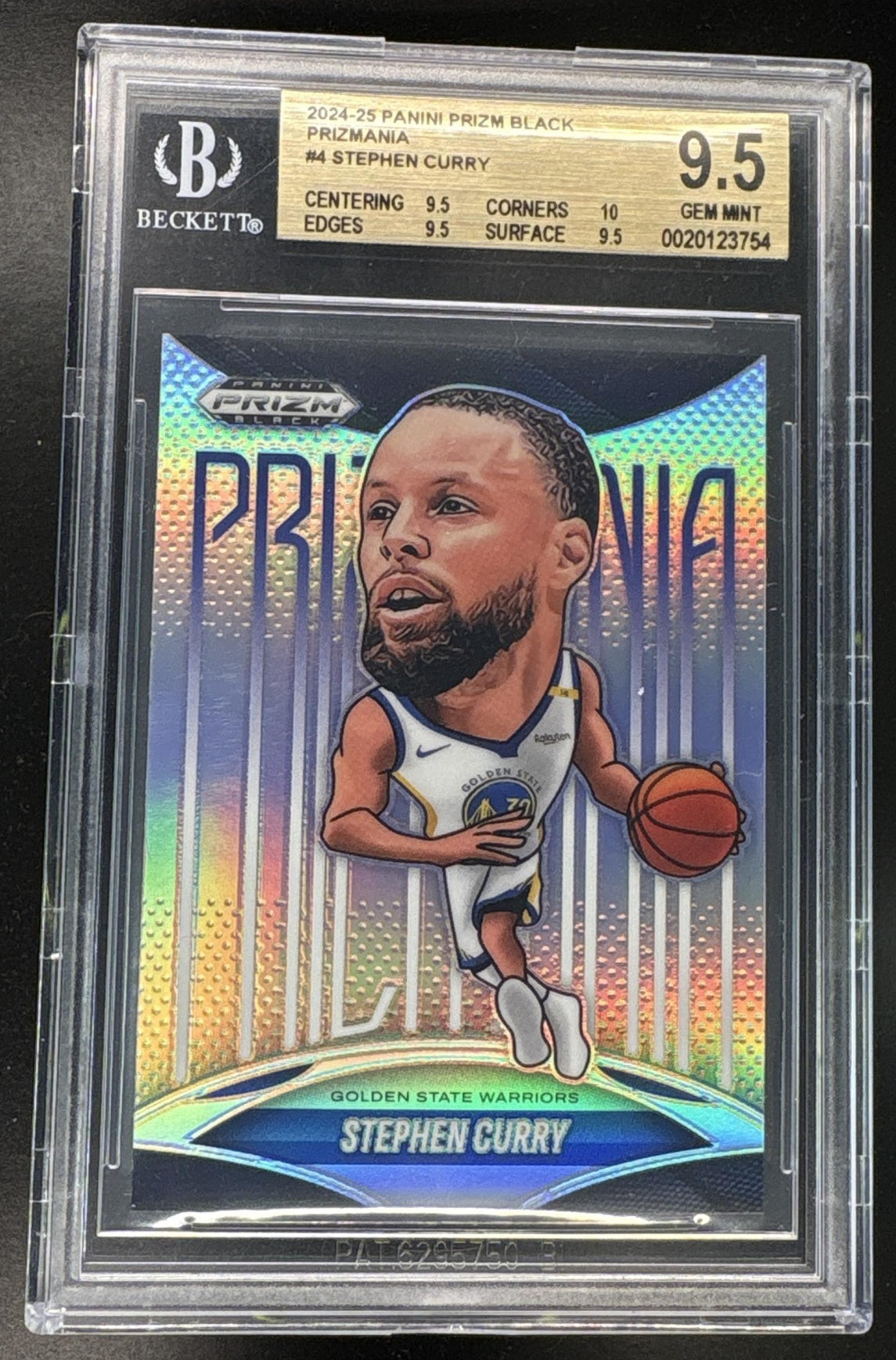2024 Panini Prizm Black Prizmania Stephen Curry #4 BGS 9.5