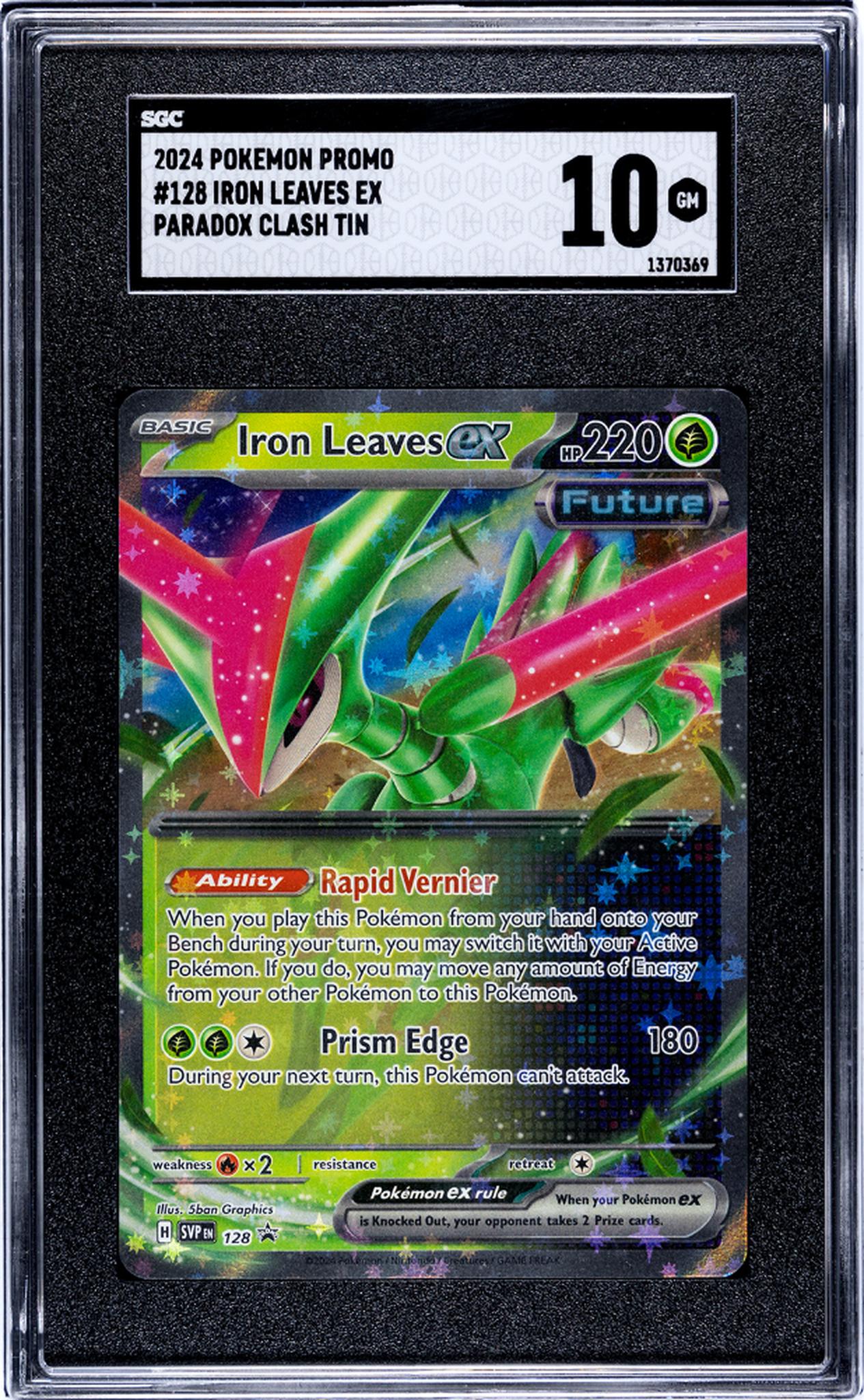 2024 Promo #128 Iron Leaves EX Paradox Clash Tin SGC 10