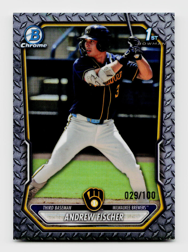 2026 Bowman Chrome #BCP-149 Andrew Fischer 1st Rookie RC Steel Metal Refractor /100