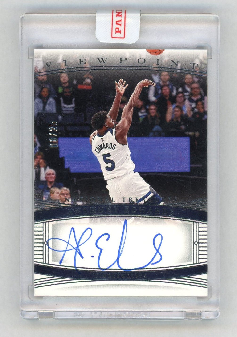 2023 National Treasures #VS-ANT Anthony Edwards Viewpoint Auto SSP /25 Sealed