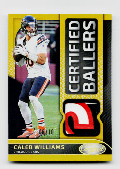2025 Certified #CBM-CWS Caleb Williams Certified Ballers Gold Mirror 3-Color Patch SSP /10