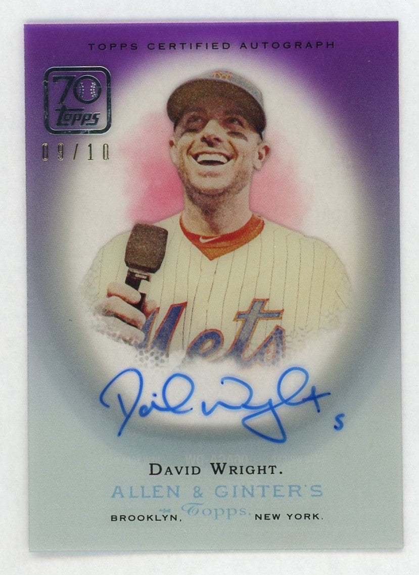 2021 Topps Allen & Ginter #06AGA-DW David Wright Clearly Purple SSP Auto /10