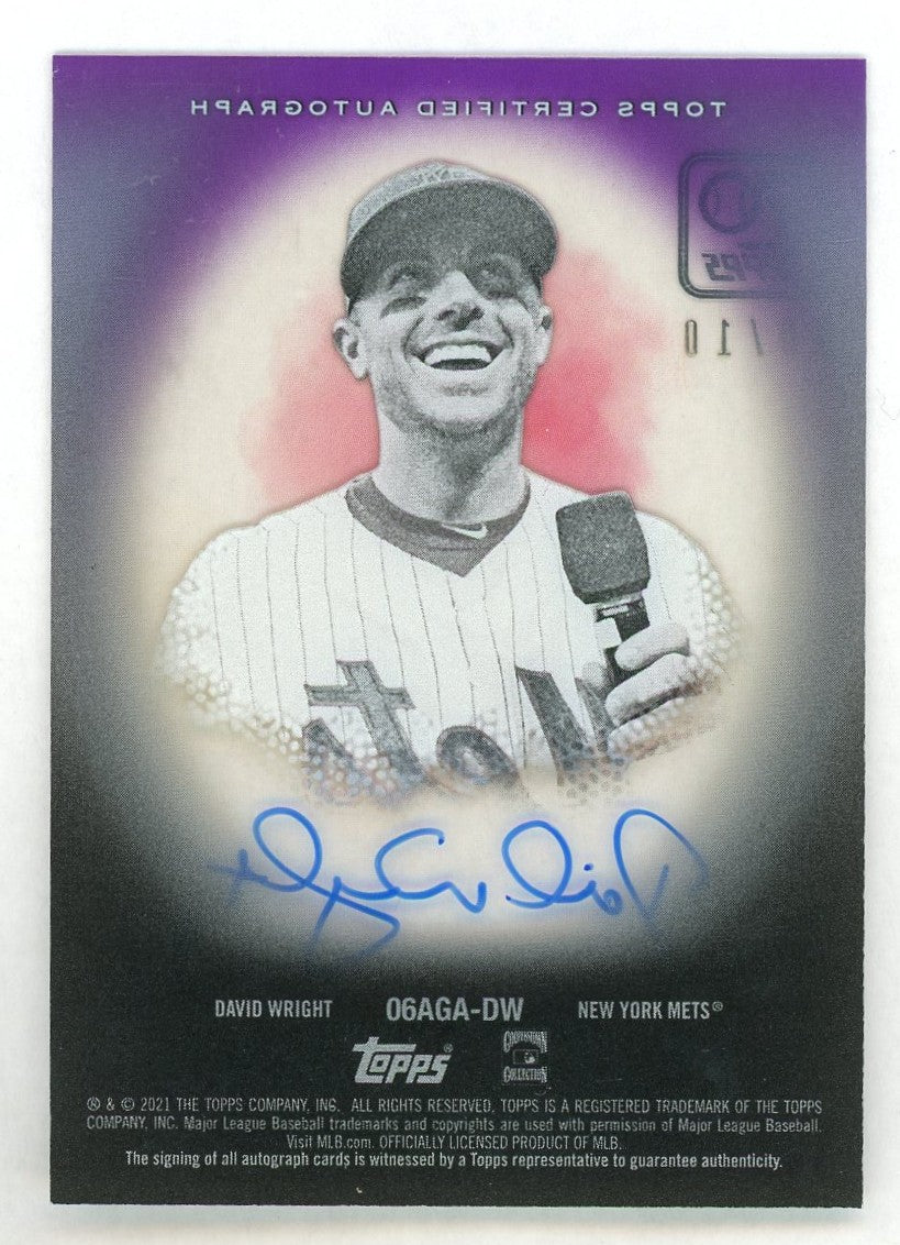 2021 Topps Allen & Ginter #06AGA-DW David Wright Clearly Purple SSP Auto /10