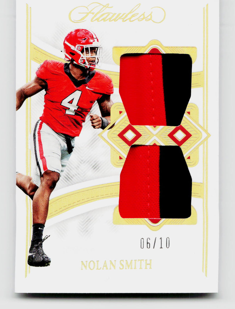 2023 Flawless Collegiate #RDP-NS Nolan Smith Rookie RC Dual Patch SSP /10