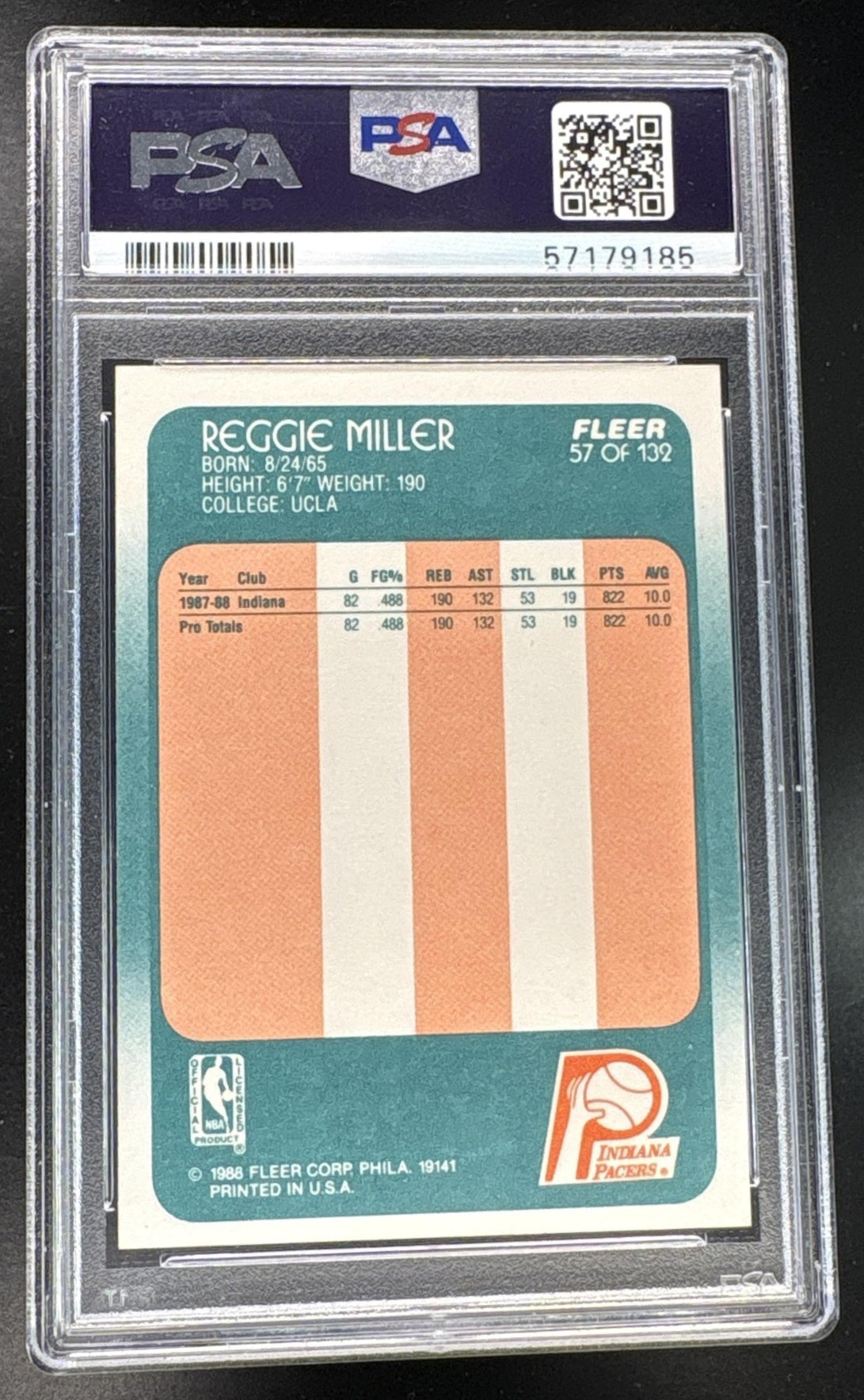1988 Fleer Reggie Miller #57 PSA 9