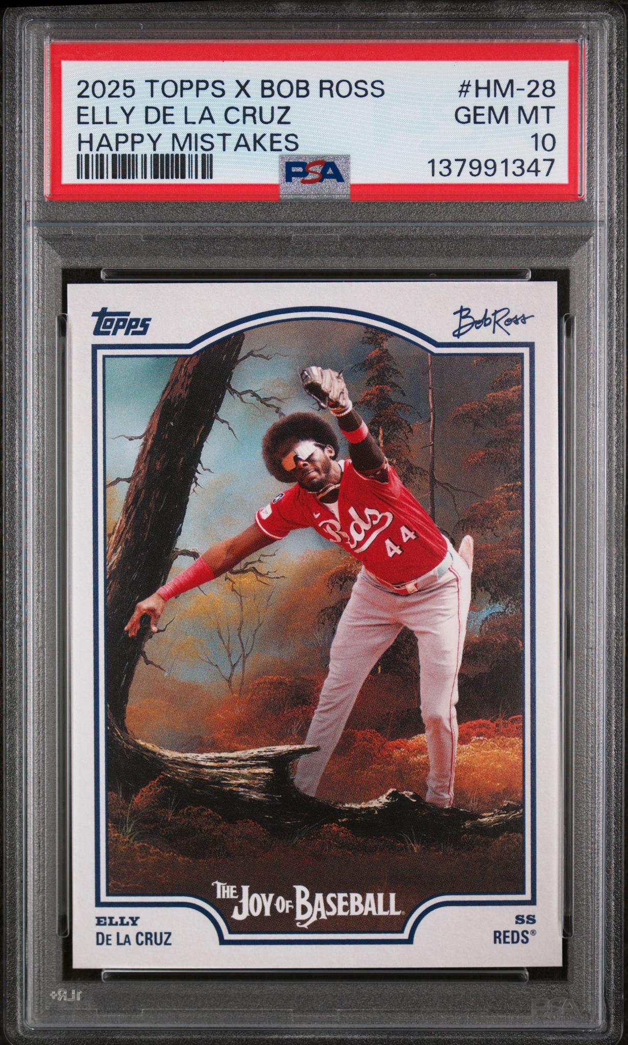 2025 Topps X Bob Ross the Joy of Baseball Happy Mistakes Elly De La Cruz #HM-28 PSA 10