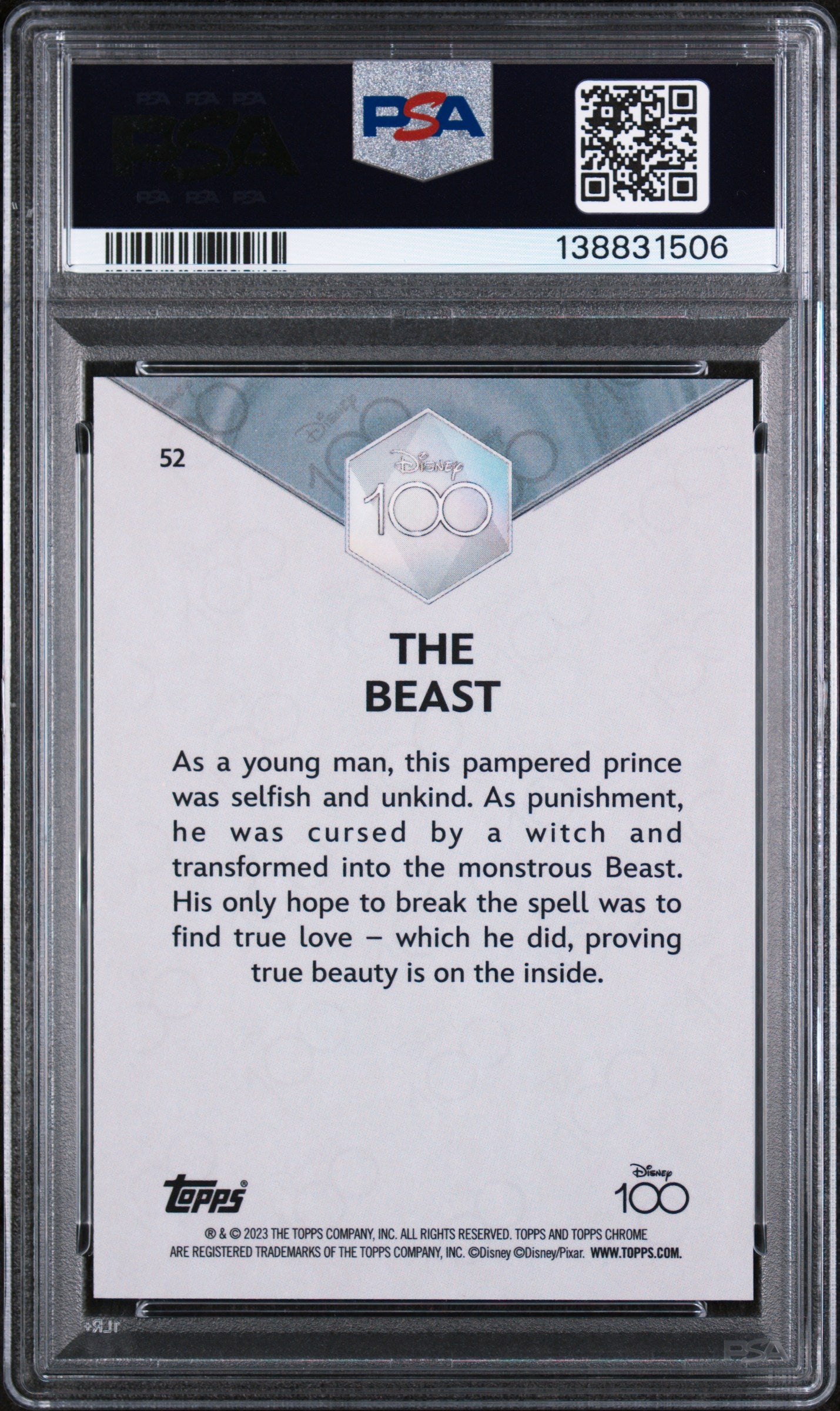 2023 Topps Chrome Disney100 the Beast #52 PSA 9