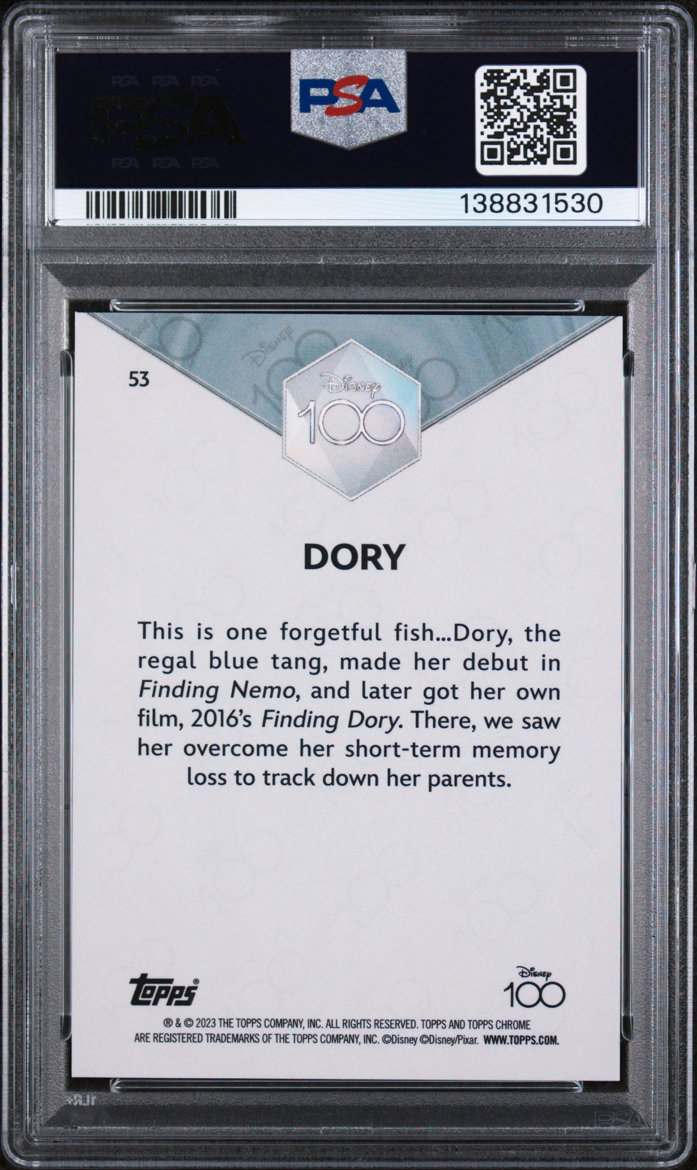 2023 Topps Chrome Disney100 Dory #53 PSA 10