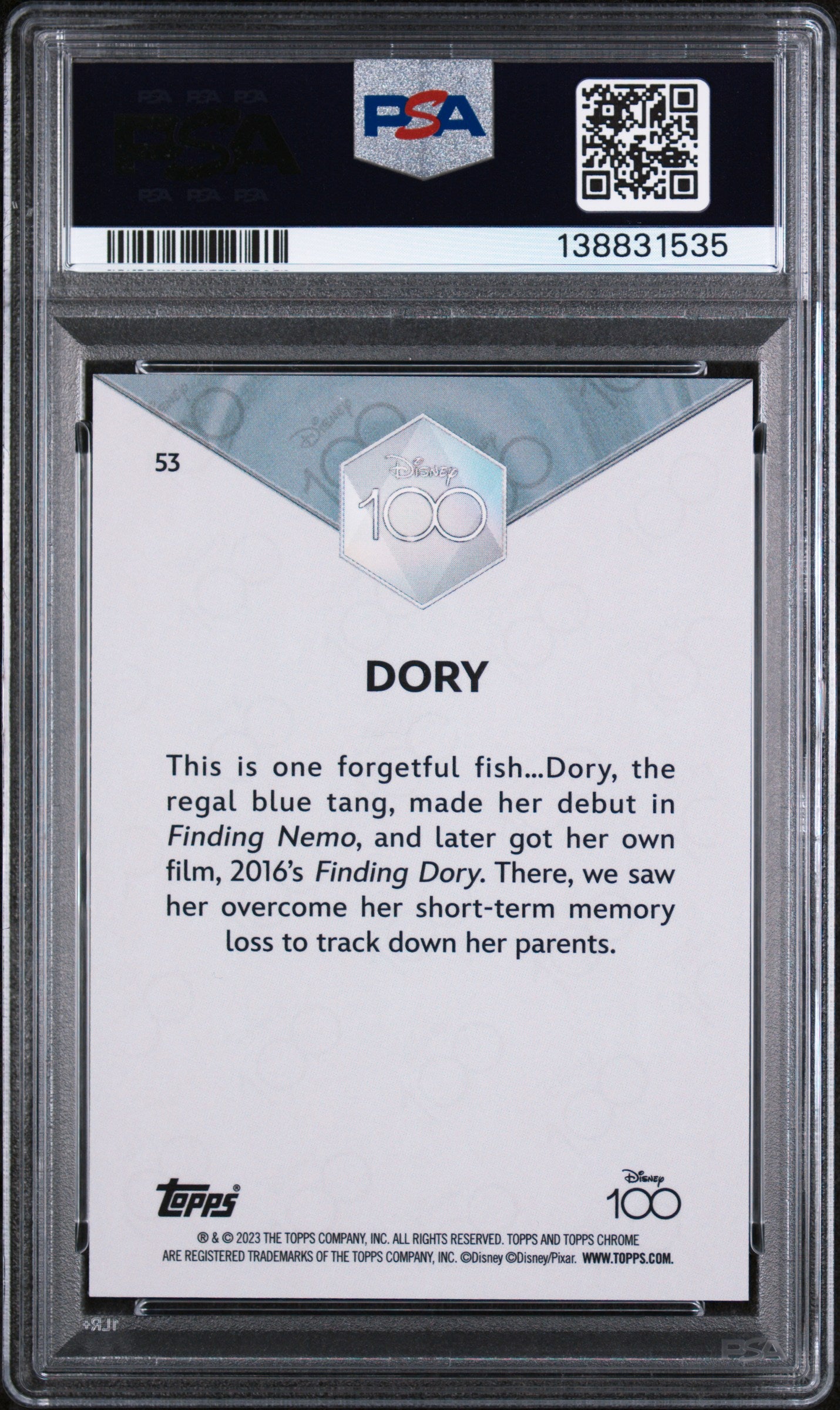 2023 Topps Chrome Disney100 Dory #53 PSA 10