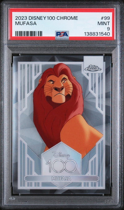 2023 Topps Chrome Uk Disney 100 Years of Wonder Mufasa #99 PSA 9