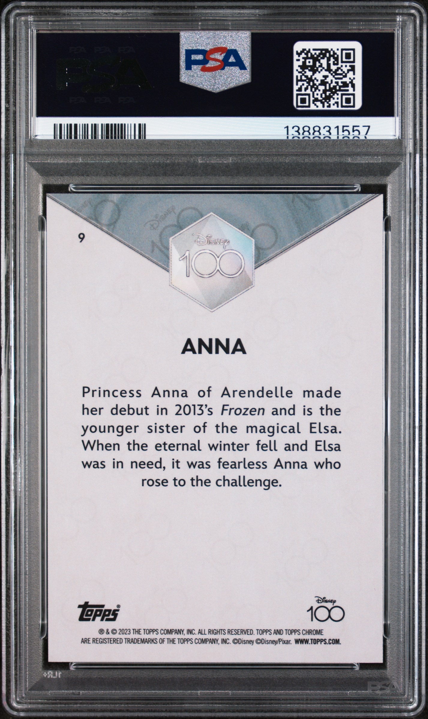 2023 Topps Chrome Disney100 Anna #9 PSA 9