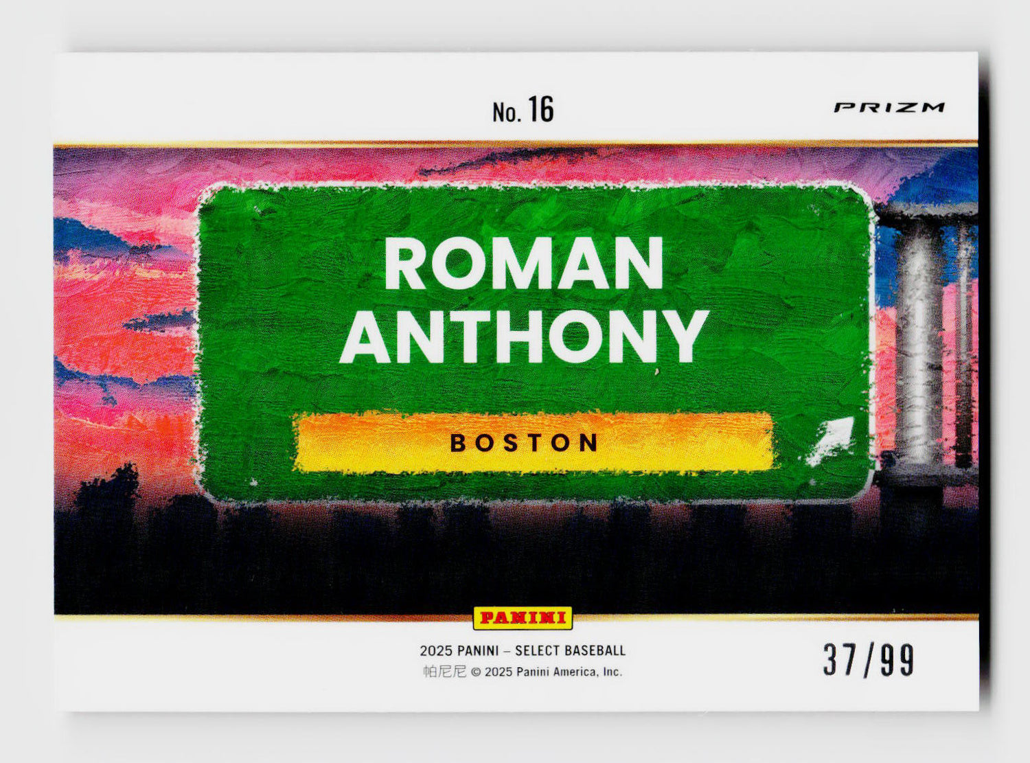 2025 Select #16 Roman Anthony Destinations Red Color Match /99